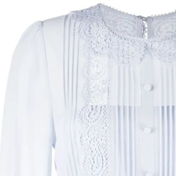 Self Portrait Chiffon Light Blue Women's Dress - Picture 3 of 6